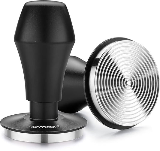 Normcore 58mm Espresso Coffee Tamper V4, Spring Loaded Tamper With Stainless Steel Ripple Base with 15lb 25lb 30lbs Replacement Springs, Anodized Aluminum Handle and Stand