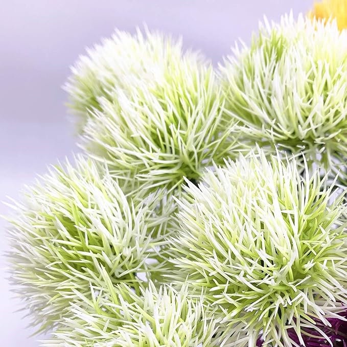 CATTREE Artificial Dandelion Flowers, Plastic Plants Shrubs Bushes Fake Grass Wedding Indoor Outdoor Home Garden Verandah Centerpieces Arrangements Party Decoration Planting Filler - White 10 Pcs