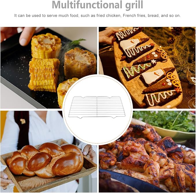 Tofficu Stainless Steel Cooling Rack and Bbq Grilling Rack Non-stick for Outdoor Cooking and Baking Kitchen Use