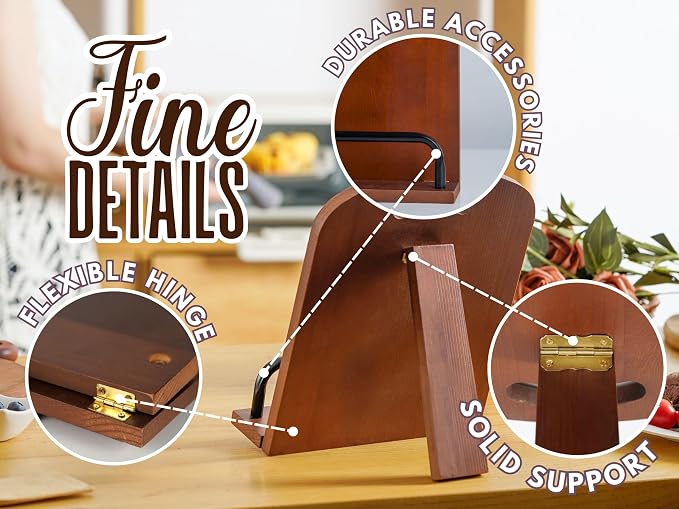 INNObeta Cookbook Stand for Kitchen Counter, Adjustable Tablet Recipe Book Holder, Perfect Gifts for Women, Mom, Grandma on Birthday, Unique Kitchen Decor, Dog