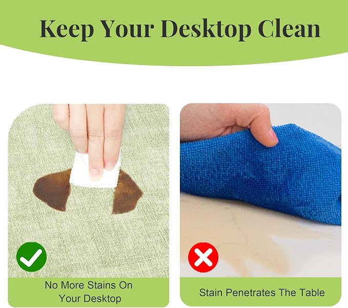 13-Inch Faux Leather Round Placemats Set of 8, Waterproof Anti-Slip Dual Sided Place mats, Heat Resistant Washable Table Mats with Coaster, Suitable for Indoor & Outdoor (8, Black Light Green)
