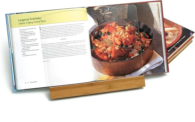 Lipper International 8815 Bamboo Wood and Acrylic Cookbook Holder, 12-1/2" x 9-1/4" x 6-3/4"