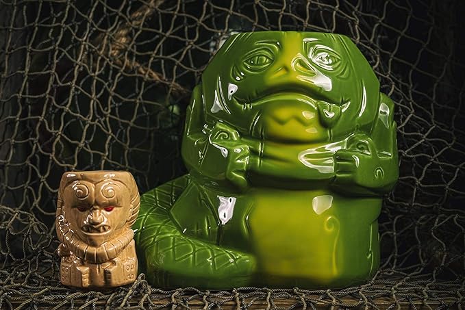 Geeki Tikis Star Wars Jabba The Hutt & Bib Fortuna Mugs | Official Star Wars Collectible Tiki Style Mug Set | Includes A 40-Ounce Jabba Mug & 2.5-Ounce Bib Fortuna Mini Muglet