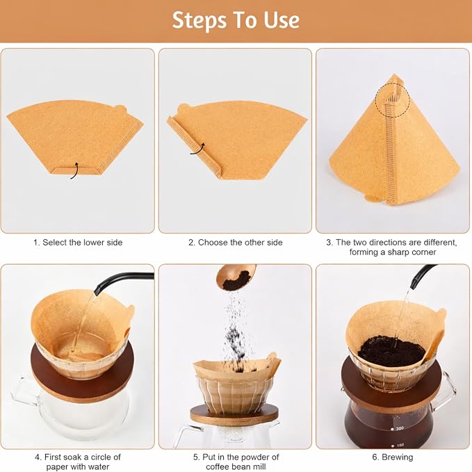 400 Count Coffee Filters #4, Disposable Coffee Filters 8-12 Cup,No Blowout,Unbleached Natural Coffee Filters 4 Cone Paper for Pour Over Coffer Makers/Coffee Dripper Cones