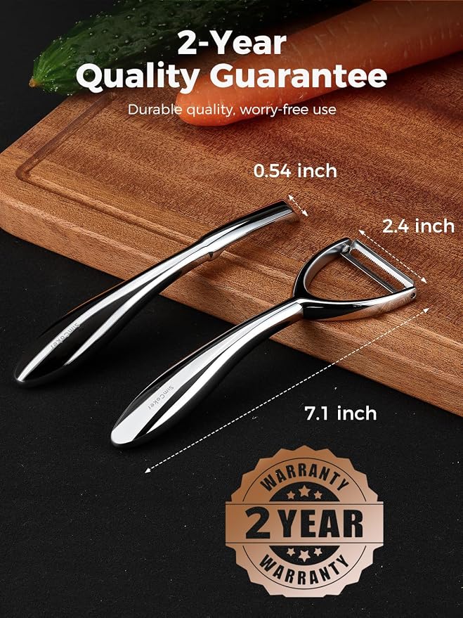 Vegetable Peeler Set, Ultra Sharp Stainless Steel Y Peeler & I Peeler for Potatoes, Fruits and Vegetables, Serrated Blade Kitchen Peeler with Ergonomic Handle