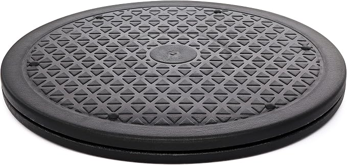 2 Pack 12 Inch Lazy Susan Turntable Organizer, Non Skid Large Lazy Susan Turntable for Cabinet, Computer or Laptop, Plastic Turn Table, Black - by RamPro