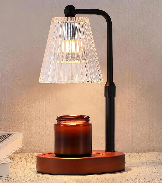 Candle Warmer Lamp with Timer, Wax Melt Warmer for Jar Candles,Candle Warmer Lamp Birthday Gifts for Women,Mothers Day Gifts,Lamp Candle Warmer HouseWarming,Height Adjustable,Dimmable,2 Bulbs