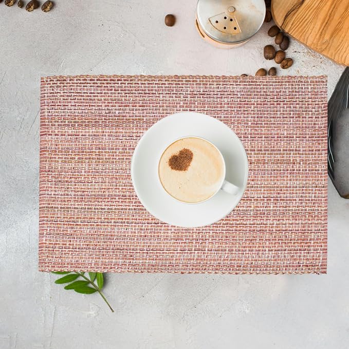 Urban Villa Placemats Fall 100% Cotton Fused Placemats 14''x 20'' Over Sized Set of 6 Placemats Every Day Use Heavier QualityPlacemats