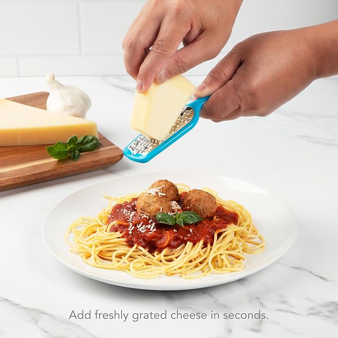 Joie Hand Grater, Compact Shredder with Ergonomic Handle, Ideal for Cheese and Vegetables, Stainless Steel, Great Gift for Home Chefs, Colors May Vary