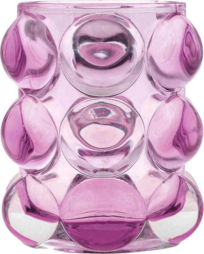 Karma, Lucia Hobnail Votive, Tea Lights Candle Holder, Glass Votive Candle Holders for Table Decorations, Baby Shower, Birthday Party, Weddings and Home Decor, Amethyst (Pack of 3)