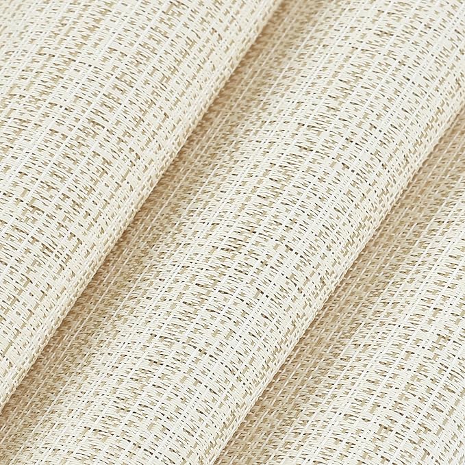 AHHFSMEI Placemats Set of 8 Washable Woven Vinyl Placemats for Dining Table Heat Resistant Non-Slip Stain Resistant Table Mats for Kitchen & Home Decor(Multi Beige,8)