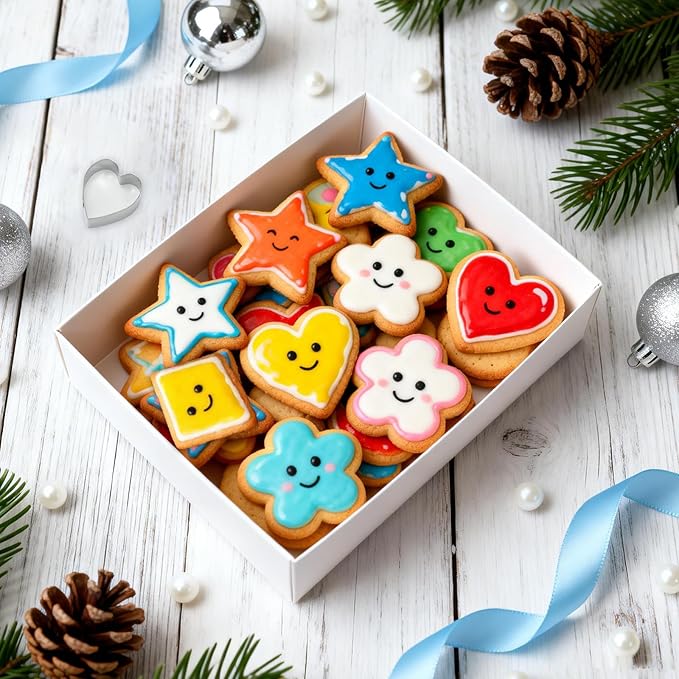 kinice 30 Pcs Mini Stainless Steel Cookie Cutters Set with Storage Box, Small Shape Baking Molds for Cookies, Polymer, Fruit, DIY Baking for Kids, Parties, Holidays & Kitchen Tools