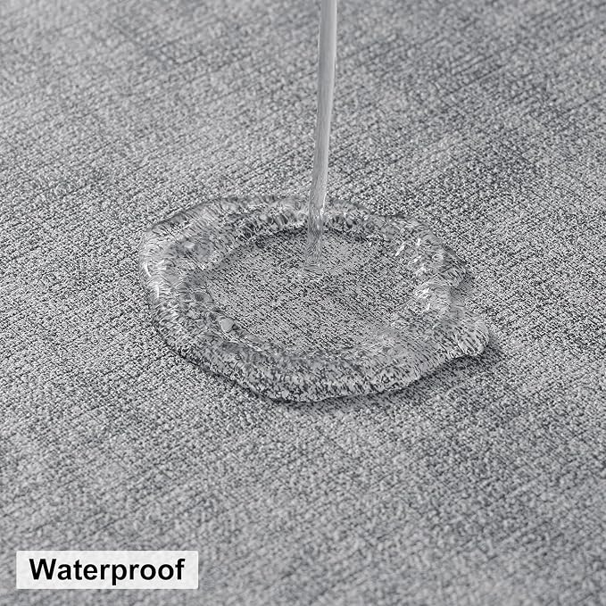 homing Round Faux Leather Placemat and Coaster 6 Packs, Washable Heat Resistant Dining Place Mats, Wipeable Double-Sided Table Mats for Indoor and Outdoor, Diameter 13 and 3.93 inch, Light Grey