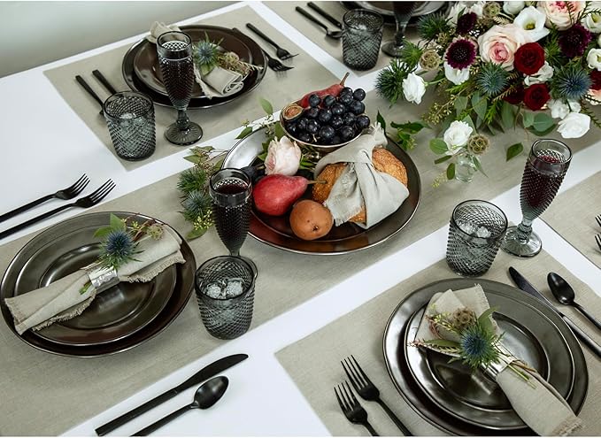 Solino Home Linen Natural Table Runner 108 Inches Long - 100% Pure Linen Dining Table Runner 14 x 108 Inch for Spring, Summer - Diana Medium Weight