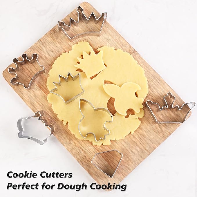 Crown Cookie Cutter Baking Cookie Biscuit Princess Girls Holiday Heart Gifts Decorative Party 3.5" Kitchen Cake Supplies (Queen Crown Cookie Cutters Set)