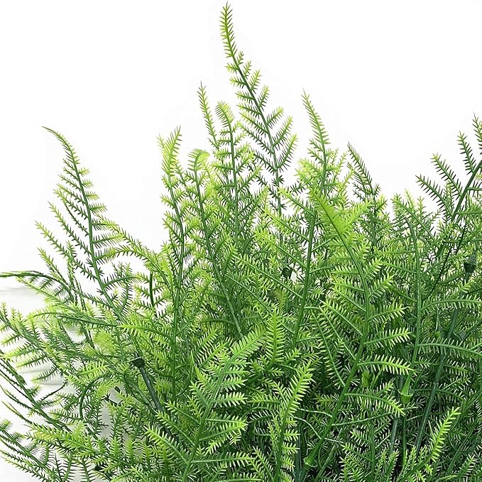CATTREE Artificial Plants, Plastic Plants Bushes Fern Grass Shrubs Fake Leaves Wedding Home Garden Verandah Table Centerpieces Arrangements Christmas Party Decoration Planting Filler 4 Pcs