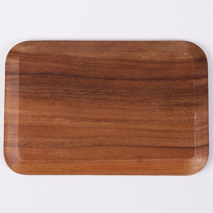 Serving Acacia Wood Valet Tray for Men Women, Catch All Acacia Mens Key Dump Bedside Nightstand Organizer EDC Decorative Wooden Tray for Phone Watch Wallet Keys Jewelry