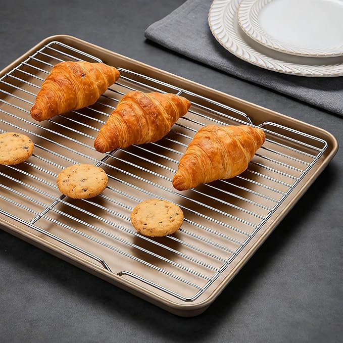 6 Pack Grate Cooling Rack, 15x11 Inch Stainless Steel Cooling Racks Wire Rack Rectangular Cooling Racks for Baking, Cooking, Toaster Oven
