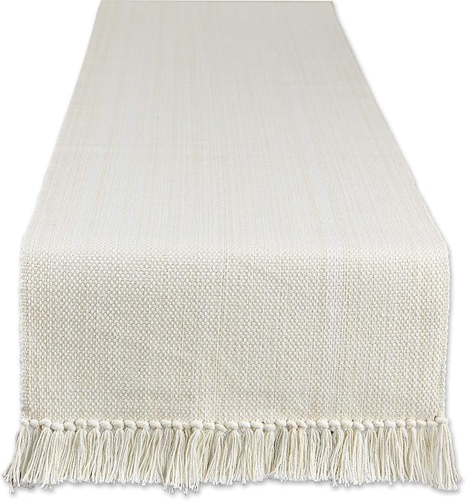 DII Variegated Tabletop Collection, Table Runner3x108, Off-White