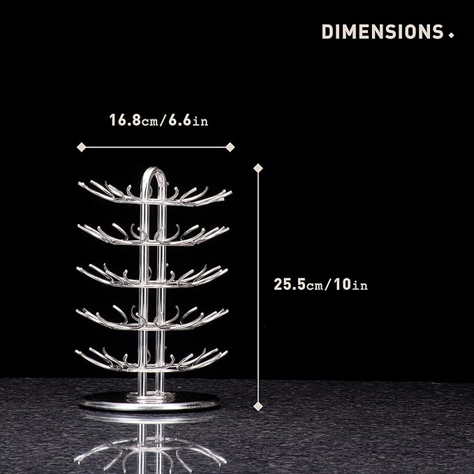 Peak Coffee Capsule Revolving Storage Stand for 35 Nespresso Pods Holder | Vertuo Pod Holder Tree Organizer & Stand | Easy & Space-Saving Coffee Pod Holder | Designed for Nespresso Accessories