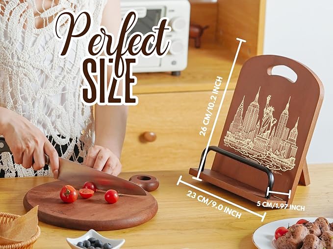 InnoBeta New York Gifts for Travelers, Cookbook Stand for Kitchen Counter, Perfect Gifts for New York Lovers on Birthday, Adjustable Tablet Recipe Book Holder, Unique City & Home Decor