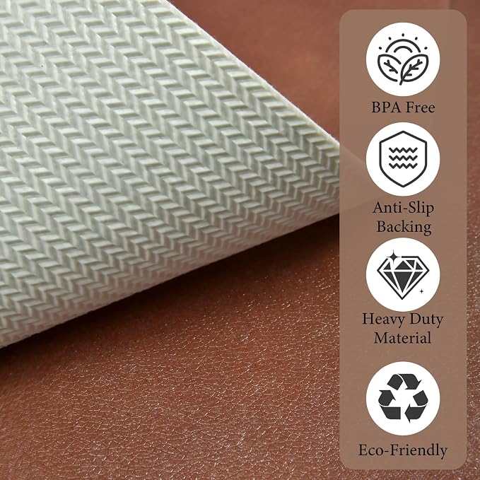 Vinyl Placemats Set of 4-12x17 Inch - Heat Resistant Washable Place Mats Waterproof Non-Slip Wipeable Table Mats for Dining Table Decor, Indoor/Outdoor Plastic Mat