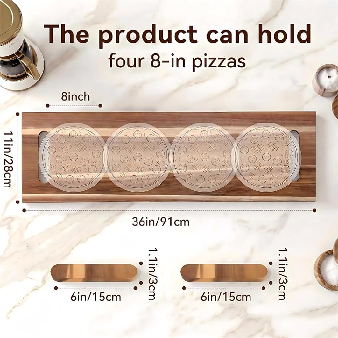 LDQ 36 Inch Extra Large Charcuterie Board, Acacia Wood Long Serving Board with Handles and 2 Stands, Rectangular Cheese Platter, Cutting Board and Serving Tray for Meat, Party Appetizers