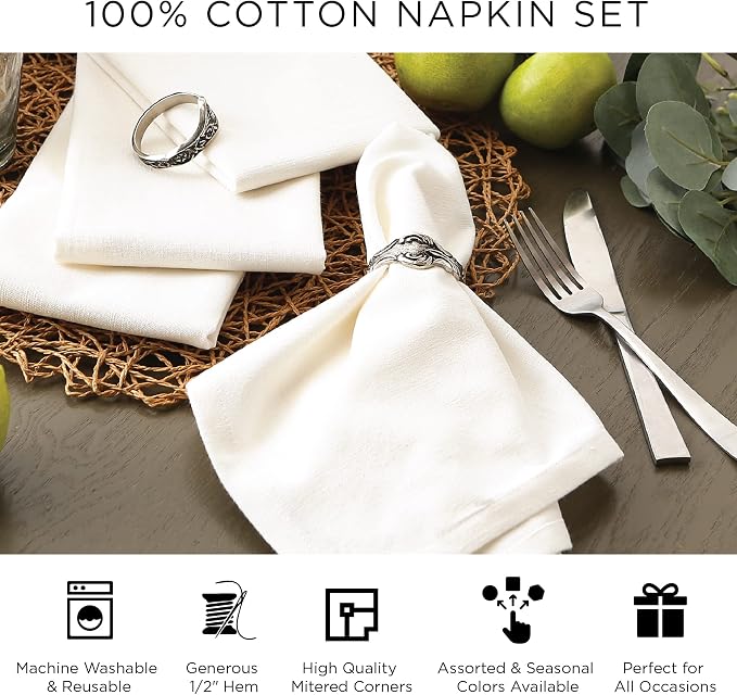 DII Farmhouse Christmas Plaid Dining Table & Kitchen Décor, Holiday Napkin Set, 18X18, Red & Green, 6 Count