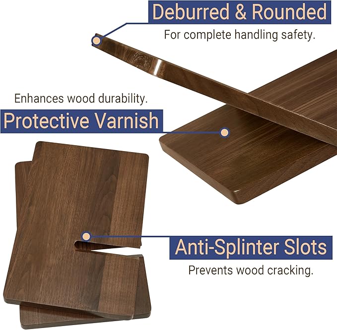 Solid Wooden Book Stand for Desktop Display & Reading –15.7" x 9.4" x 5.7” Extra Large Wood Open Book Holder for Cookbook, Bible, Recipe, Textbook, Magazine (N. American Black Walnut)