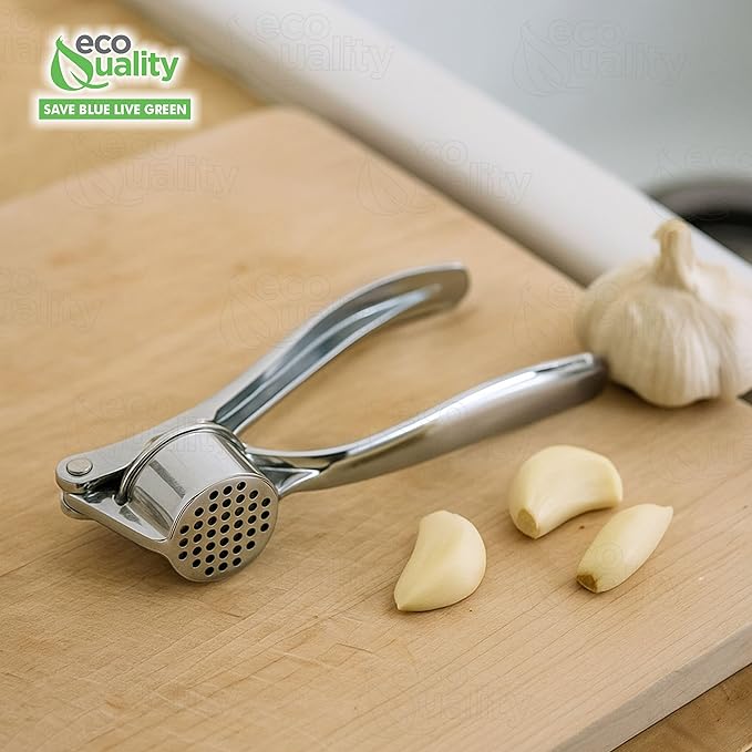 [6 PACK] Stainless Steel Garlic Press - Professional Kitchen Garlic Crusher - Easy Squeeze, Dishwasher safe - Cooking Utensils, Clove Press and Ginger Mincer