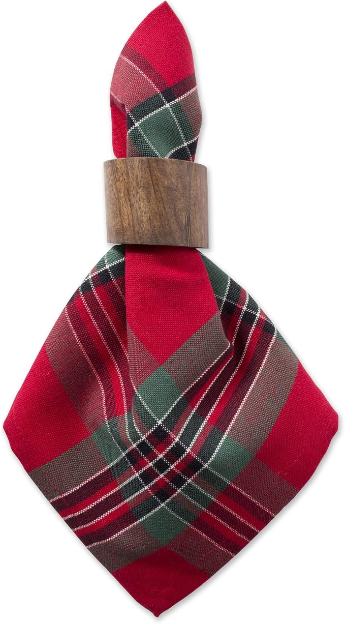DII Farmhouse Christmas Plaid Dining Table & Kitchen Décor, Holiday Napkin Set, 18X18, Red & Green, 6 Count