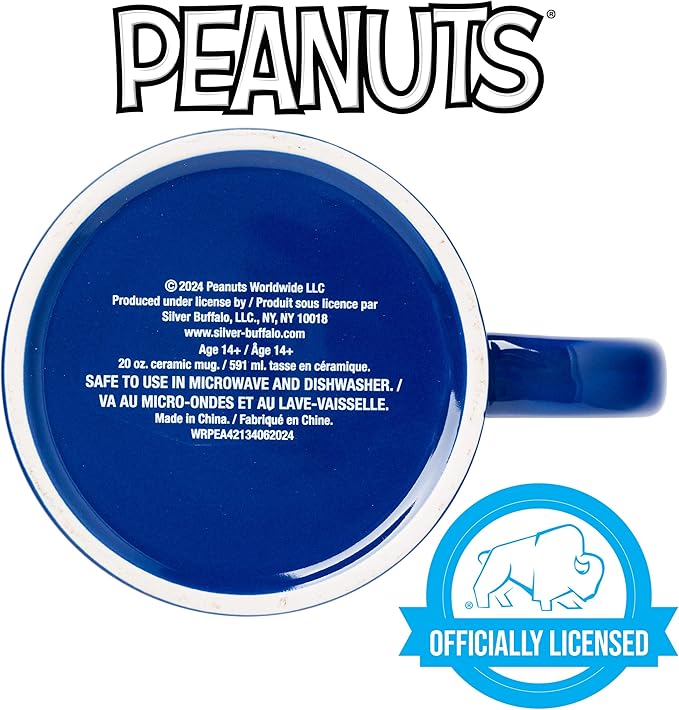 Silver Buffalo Peanuts Featuring Snoopy's Current Mood Various Emotions. Ceramic Mug, 20 Ounces