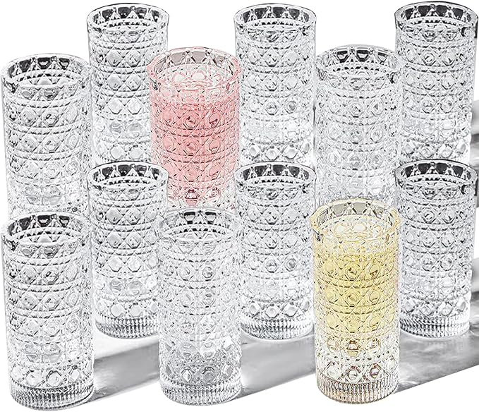 12-Pack Small Round Crystal Shot Glasses, 1.4oz Clear Crystal Long Glass Cups with Heavy Base for Weddings and Parties, Bulk Set for Liquor, Tequila, Vodka, Whiskey and All Spirits