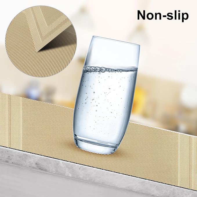 Aofmee Placemats Set of 6, Washable PVC Place Mats, Heat Resistant Non-Slip Table Mats, Woven Vinyl Plastic Placemats for Dining Table Decor, Stain Resistant Kitchen Table Placemats, Easy to Clean