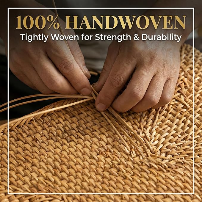 8.3" x 4.3" Small Natural Rattan Storage Tray, Decorative Handwoven Wicker Organizer Keys Tray Catchall, Shallow Rectangular Tray for Snack, Accessories Bathroom & Vanity, Entryway (XS)