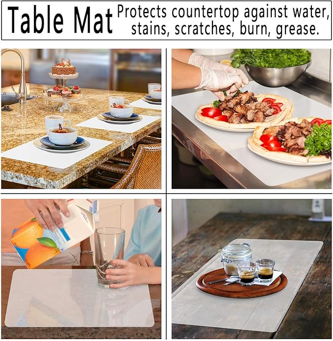 Gartful 3PCS Medium Silicone Mat for Crafts, Resin Jewelry Casting Molds Mat, Placemat, Multipurpose Countertop Protector Pad for Nail Arts, Paints, Epoxy, Resin, Translucent(15.7 x 11.8 inch)