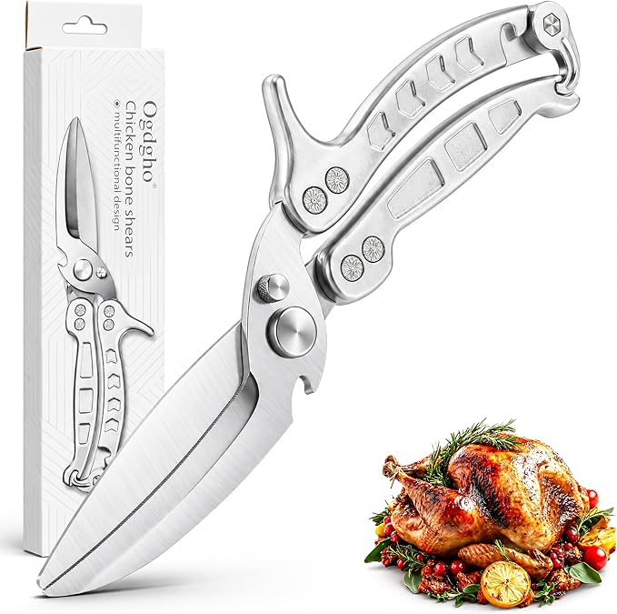 Kitchen Scissors All Purpose, Stainless Steel Heavy Duty Kitchen Shears for Cutting Food-Chicken,Meat,Poultry,Bone and Turkey Multifunctional Kitchen Scissors With Satety Lock