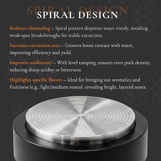 Vandroop 58.35mm Calibrated Espresso Tamper Self-Leveling & Constant Pressure - 304 Stainless Steel Base & Solid Walnut & Aluminum Body - Coffee Tamper Fits 58mm Portafilter for Baristas and Home Use