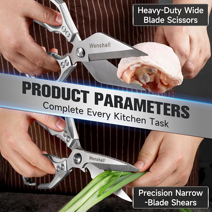 Wenshall Kitchen Shears Set Heavy Duty Poultry Shears（Silver）