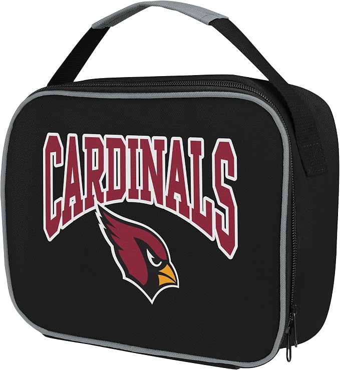 FOCO NFL Unisex-Adult Officially Licensed Wordmark Team Color Big Logo Football Zip Closure 7L Lunch Bag - Arizona Cardinals