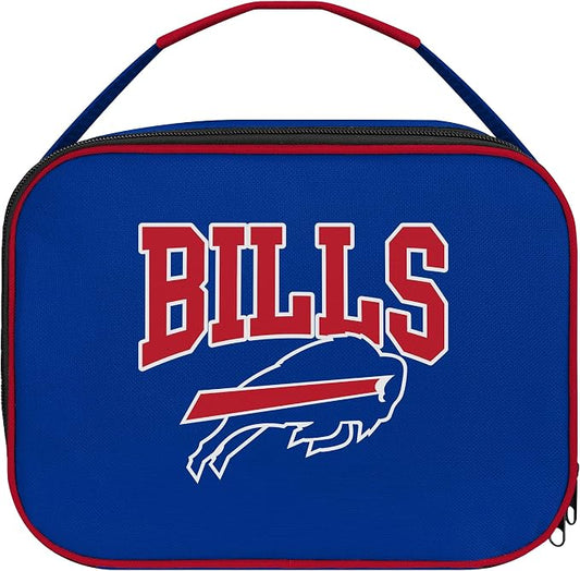 FOCO NFL Unisex-Adult Officially Licensed Wordmark Team Color Big Logo Football Zip Closure 7L Lunch Bag - Buffalo Bills