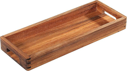 Acacia Wood Rectangle Serving Tray 15.8" x 5.9" x 1.8"