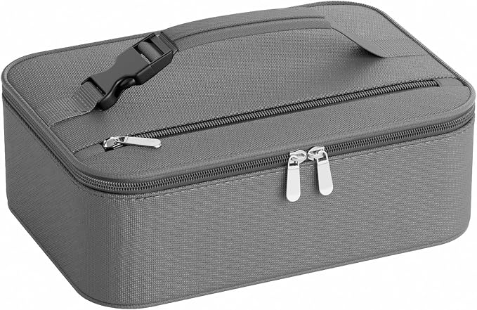Small Lunch Box Insulated Lunch Bag for Women Men, Bento Kids Lunch Box, Compact Portable Thermal Meal Cooler Bags with Buckle Handle for Work & School, Gray 5L