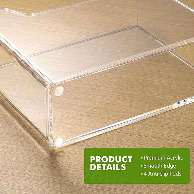 Kordory Acrylic Cocktail Napkin Holder for Table, for 5 x 5 Inches Napkin, Modern Vertical Napkin Holder for Kitchen, Clear Waterproof Napkins Holders for Dinner, Home, Bar