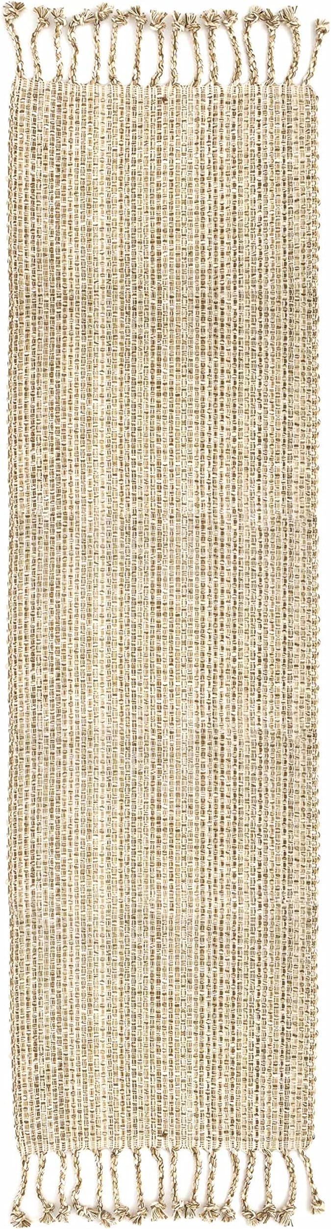 100% Cotton Table Runner for Dining Room Tables Rectangle Two Tone Woven Fabric 72" x 13" Soft Durable Table Runner, Eggshell(Pack of 1)