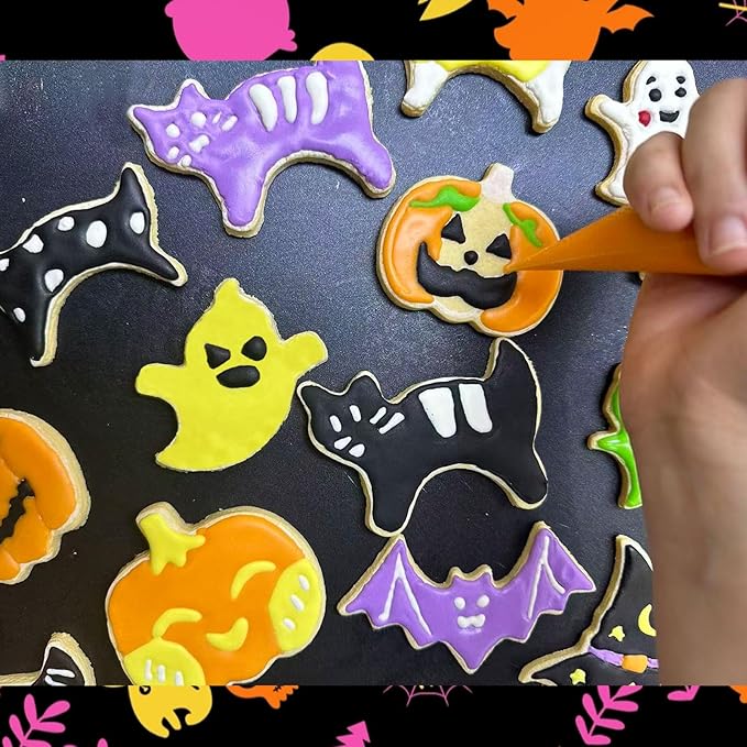 12PCS Halloween Cookie Cutters Set Stainless Steel, Ghost Bat Cat Pumpkin Shapes (Halloween-12pcs) (12pcs)