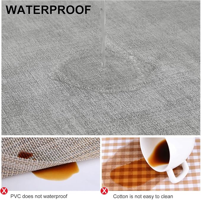 homing Faux Leather Heat Resistant Placemats 6 Packs, Waterproof Wipeable Dining PU Place Mats for Indoor & Outdoor, Easy to Clean, Light Grey