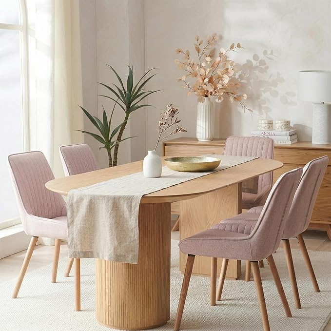 Solino Home Linen Light Natural Table Runner 120 Inches Long - 100% Pure Linen Dining Table Runner 14 x 120 Inch for Spring, Summer - Diana Medium Weight