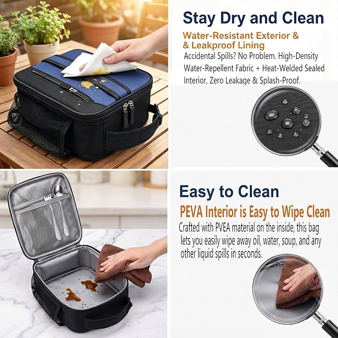 Lunch Box Insulated Lunch bag for Men Women Kids Boys Teen Youth Adult Portable Lightweight Small Lunchbox for Work Office school Picnic