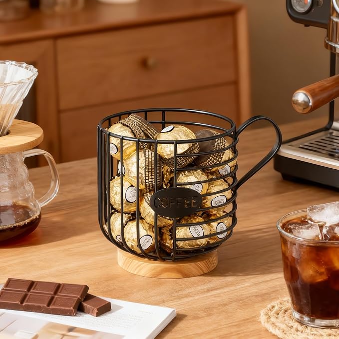 Coffee Pod Holder for Nespresso Vertuo Original & Keurig K-Cup, Metal Coffee Capsule Organizer Large Capacity Coffee Bar Accessories for Kitchen Counter